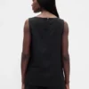 Camiseta sin mangas de mezcla de lino
