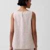 Camiseta sin mangas de mezcla de lino