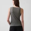 Camiseta sin mangas de mezcla de lino