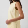 Camiseta sin mangas de mezcla de lino