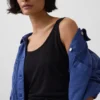 Camiseta sin mangas de mezcla de lino