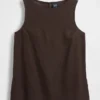 Camiseta sin mangas de mezcla de lino