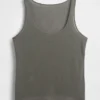 Camiseta sin mangas de mezcla de lino