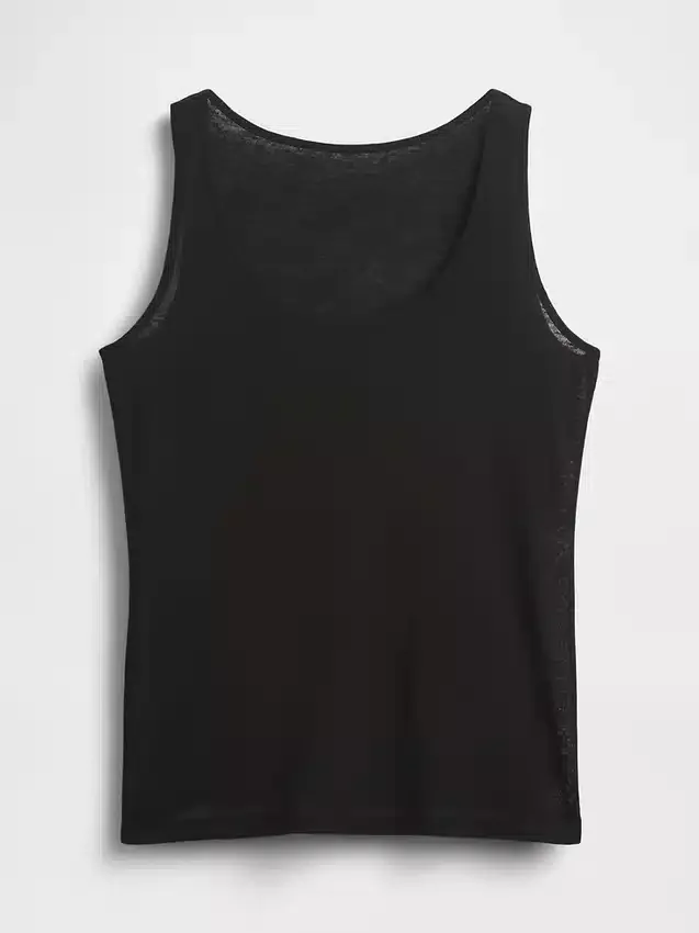 Camiseta sin mangas de mezcla de lino