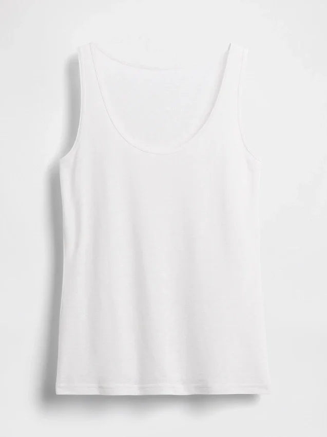 Camiseta sin mangas de mezcla de lino