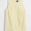 Camiseta sin mangas de mezcla de lino