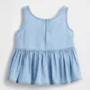 Camiseta sin mangas de mezclilla con moño para bebés y niños