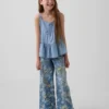 Camiseta sin mangas de mezclilla con volantes para niños
