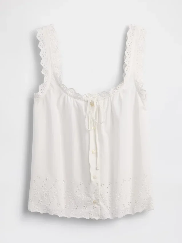 Camiseta sin mangas de pijama bordada