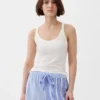 Camiseta sin mangas de pijama con canalé fino