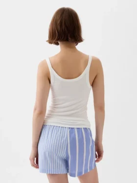 Camiseta sin mangas de pijama con canalé fino