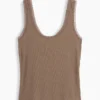 Camiseta sin mangas de pijama con ribete de encaje y costuras finas