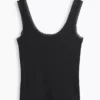 Camiseta sin mangas de pijama con ribete de encaje y costuras finas