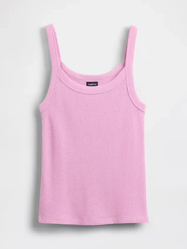 Camiseta sin mangas de pijama con tejido tipo waffle