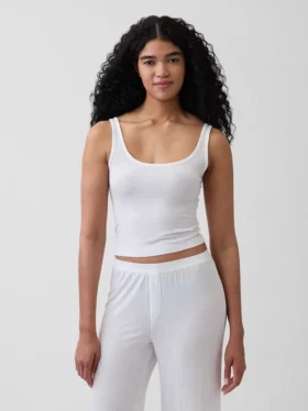 Camiseta sin mangas de pijama de modal acanalado, muy suave