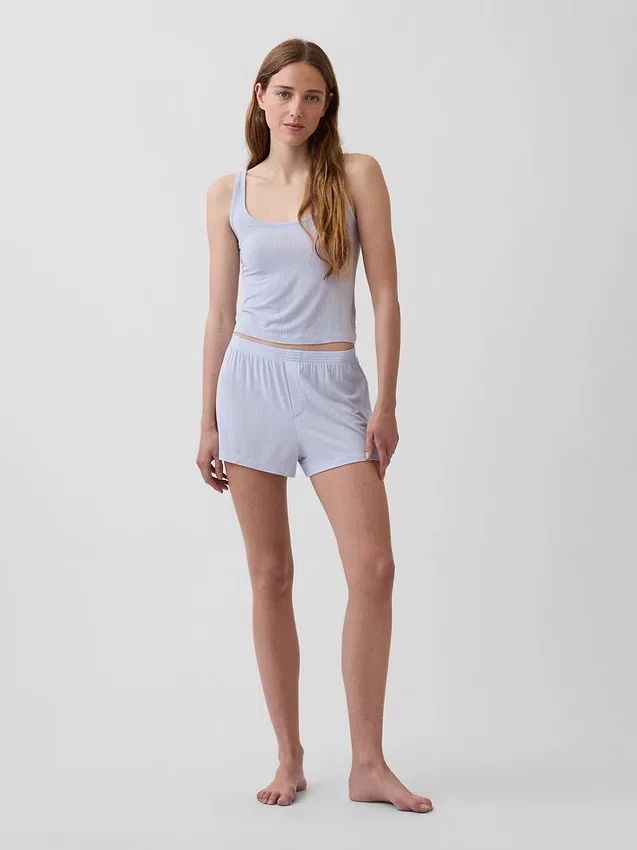 Camiseta sin mangas de pijama de modal acanalado, muy suave