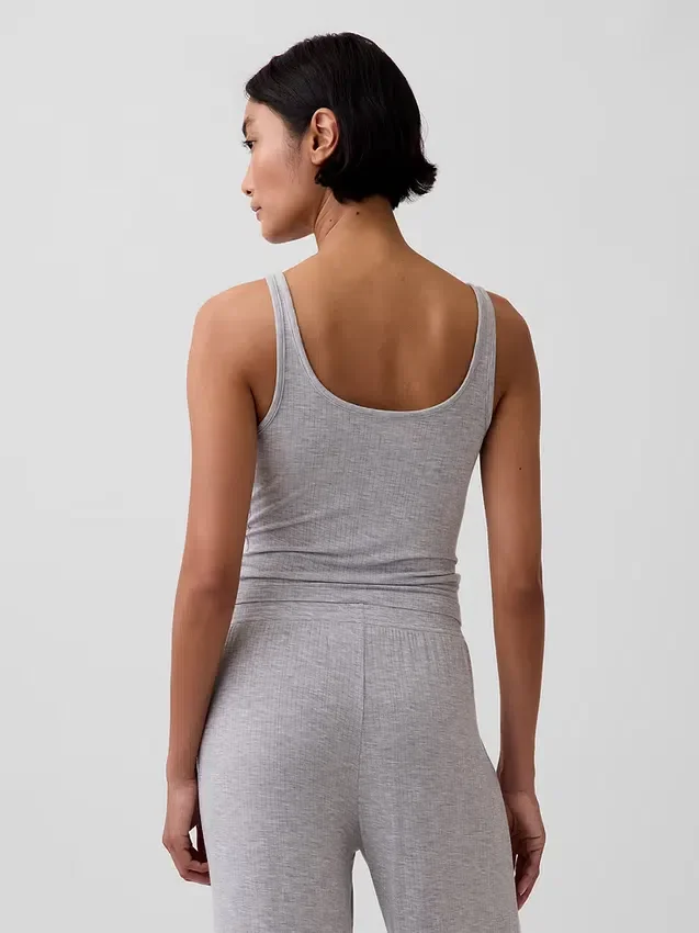 Camiseta sin mangas de pijama de modal acanalado, muy suave