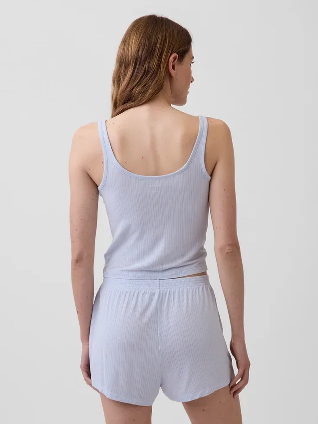 Camiseta sin mangas de pijama de modal acanalado, muy suave