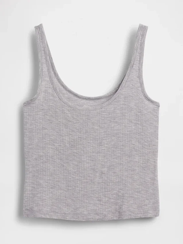 Camiseta sin mangas de pijama de modal acanalado, muy suave