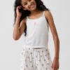 Camiseta sin mangas de pijama de punto acanalado reciclado para niños