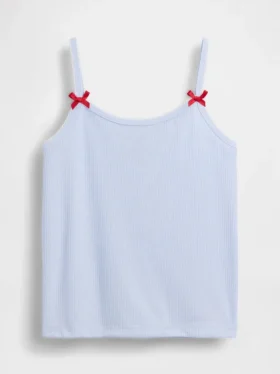 Camiseta sin mangas de pijama de punto acanalado reciclado para niños