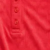 Camiseta sin mangas de pijama tipo Henley con encaje de canalé fino