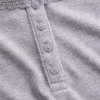 Camiseta sin mangas de pijama tipo Henley con encaje de canalé fino