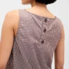 Camiseta sin mangas de popelín con cuello de barco