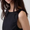 Camiseta sin mangas de popelín con cuello de barco