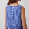 Camiseta sin mangas de popelín con cuello de barco