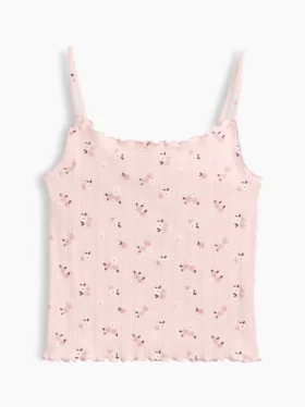Camiseta sin mangas de punto acanalado con efecto calado para niños