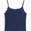Camiseta sin mangas de punto acanalado con efecto calado para niños