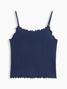 Camiseta sin mangas de punto acanalado con efecto calado para niños
