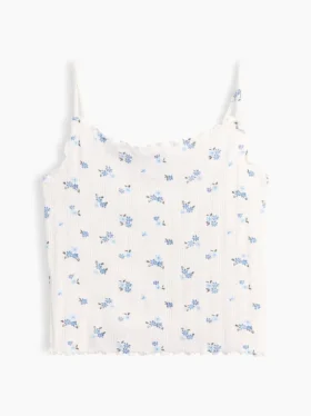 Camiseta sin mangas de punto acanalado con efecto calado para niños