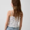 Camiseta sin mangas de punto acanalado con efecto calado para niños