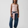 Camiseta sin mangas de punto acanalado con efecto calado para niños
