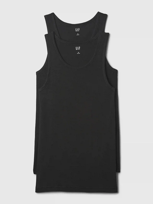 Camiseta sin mangas de punto acanalado (paquete de 2)