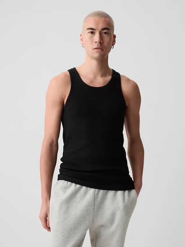 Camiseta sin mangas de punto acanalado (paquete de 2)