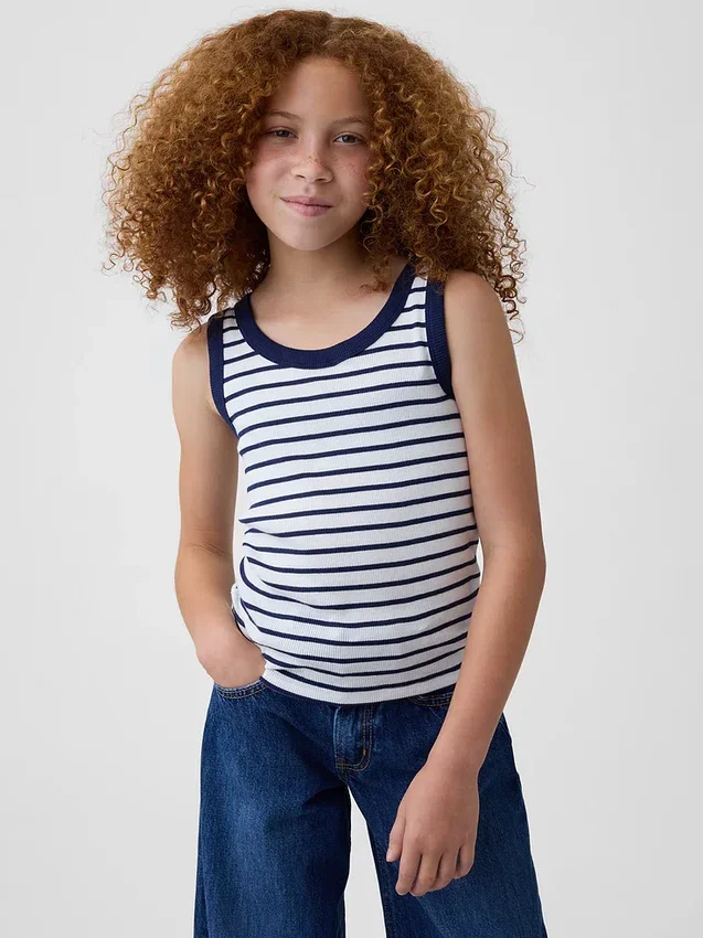 Camiseta sin mangas de punto acanalado para niños