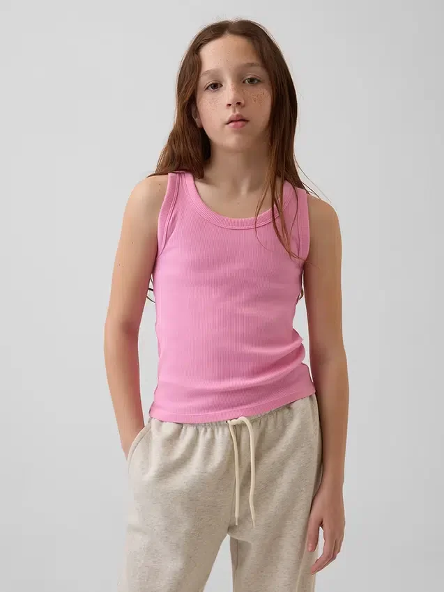 Camiseta sin mangas de punto acanalado para niños