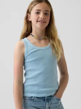 Camiseta sin mangas de punto acanalado para niños