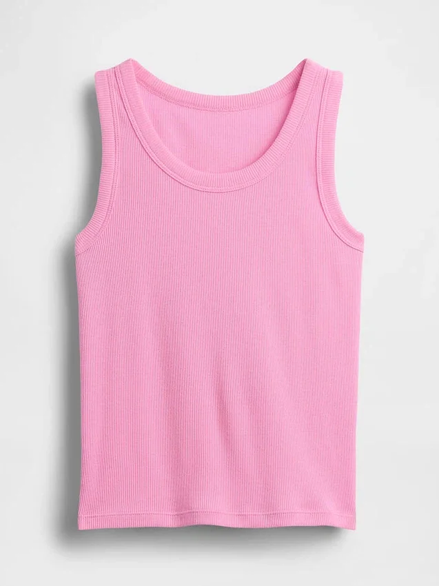 Camiseta sin mangas de punto acanalado para niños