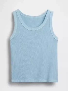 Camiseta sin mangas de punto acanalado para niños