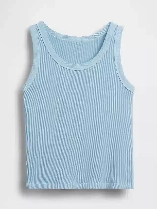 Camiseta sin mangas de punto acanalado para niños