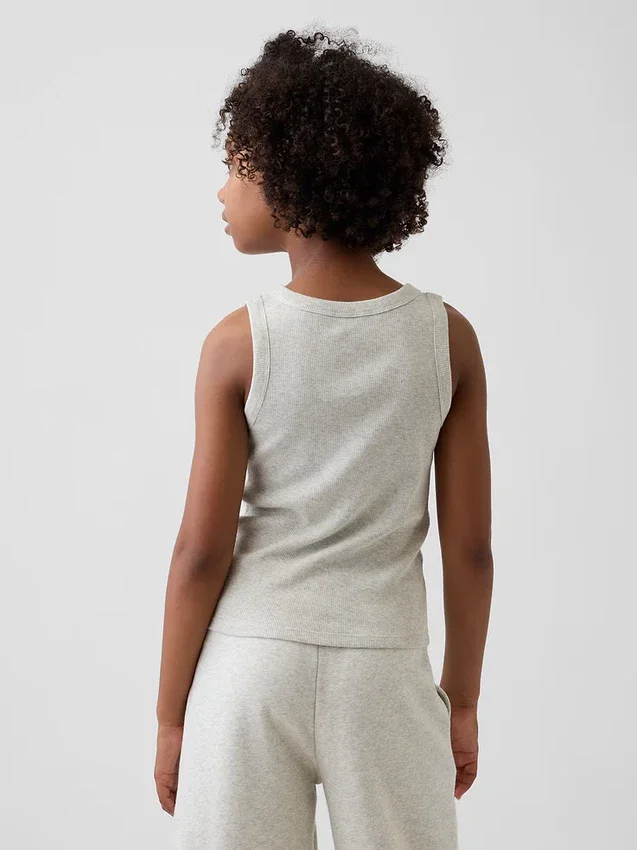 Camiseta sin mangas de punto acanalado para niños