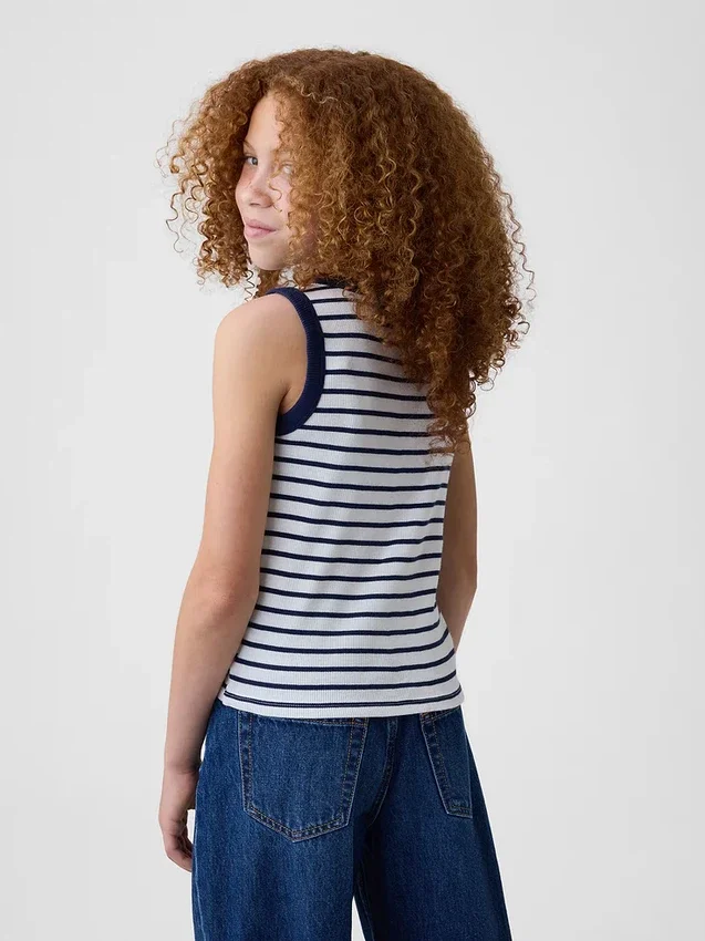 Camiseta sin mangas de punto acanalado para niños
