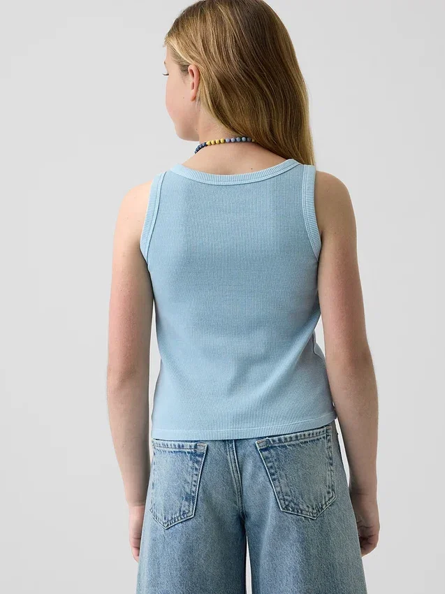 Camiseta sin mangas de punto acanalado para niños