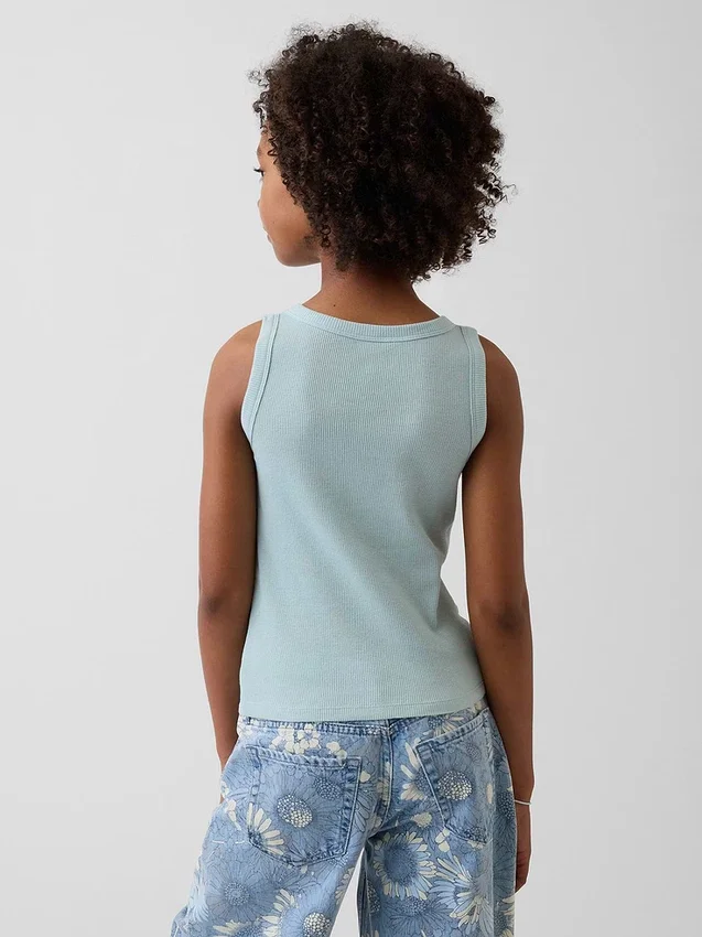 Camiseta sin mangas de punto acanalado para niños