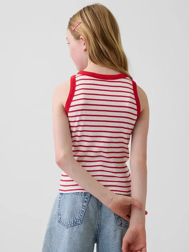 Camiseta sin mangas de punto acanalado para niños