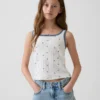 Camiseta sin mangas de punto calado para niños